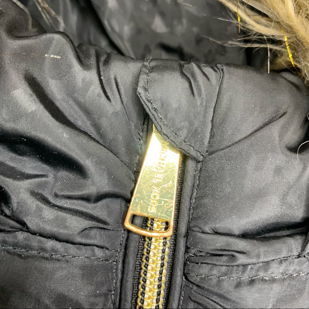 MICHAEL Michael Kors Black Puffer Jacket with Faux Fur Hood - Picture 11 of 13